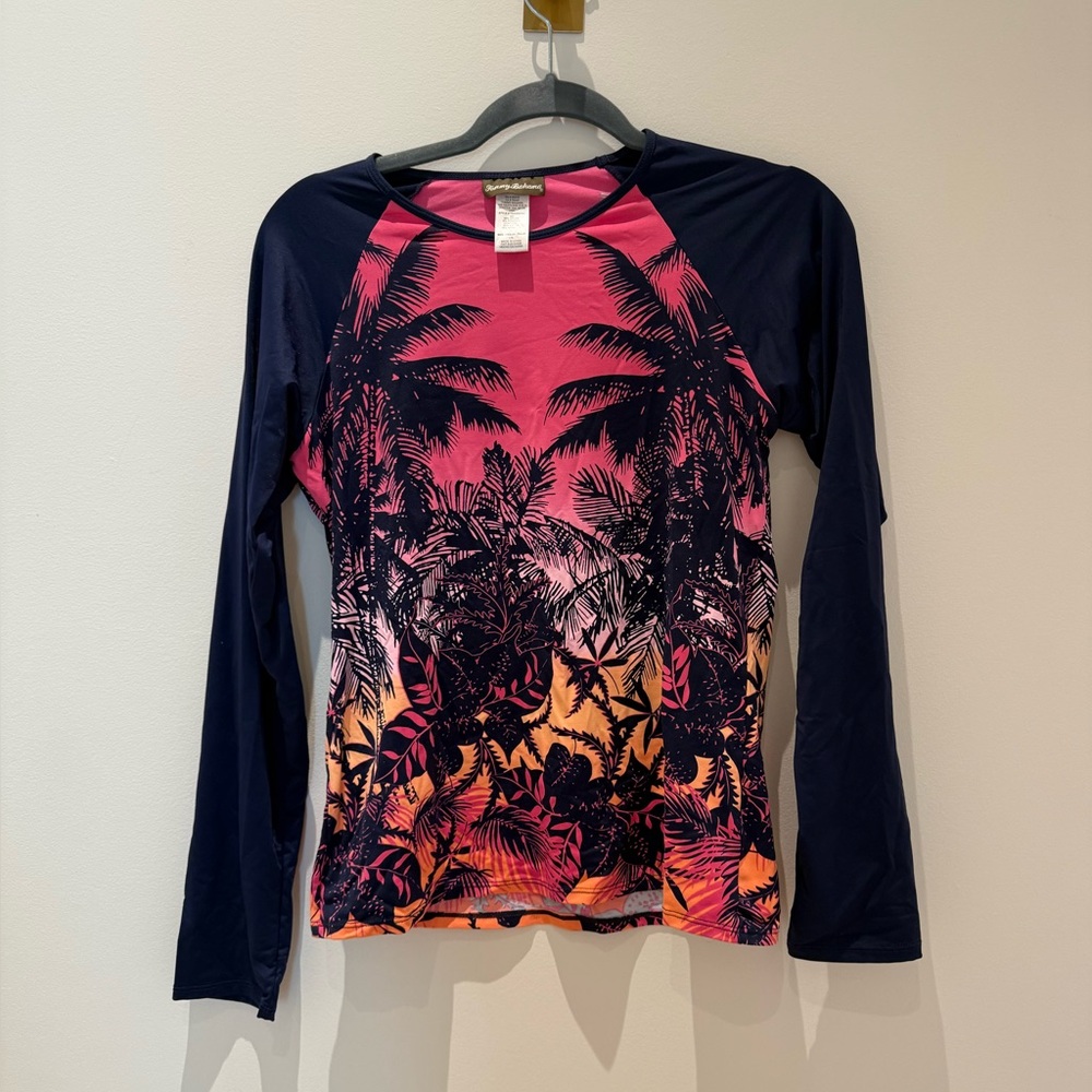 Tommy Bahama Pink and Navy Swim top/rash guard